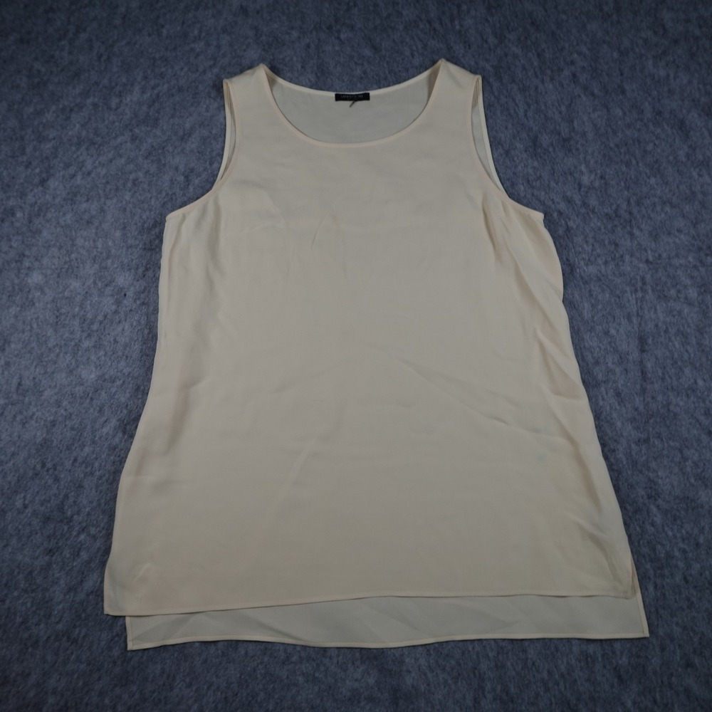 Lafayette 148 Top Women Large Yellow Silk Sleeveless Scoop Neck Layering Shell